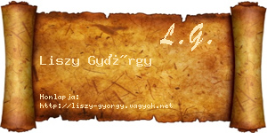 Liszy György névjegykártya